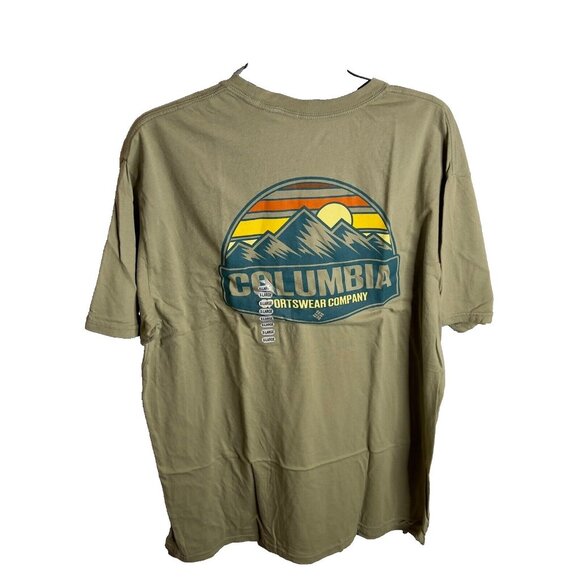 Columbia Men's Views Mountain Graphic T-Shirt - Safari Size M - Picture 4 of 6